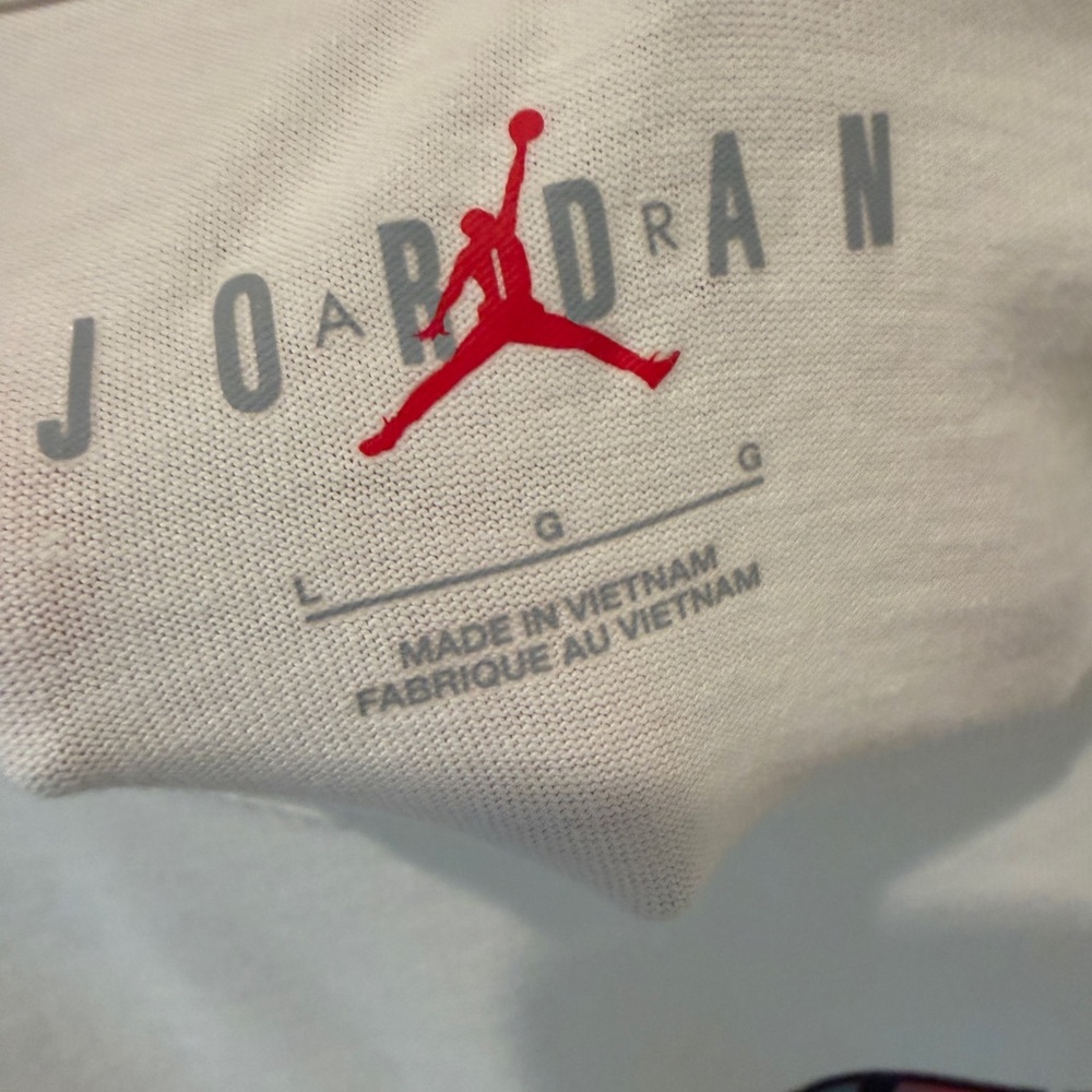 Nike Cream Long Sleeve Tee with Multicolor Jumpman Gradient - Picture 5 of 5